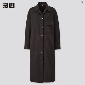 Women U Denim Shirt Coat - Black M